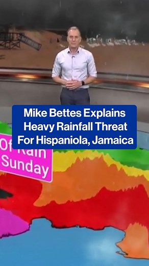 The Weather Channel on Instagram: "Parts of the Dominican Republic, Haiti and Jamaica could get more than 10 inches of rainfall through next week. Meteorologist Mike Bettes explains how this could trigger life-threatening flash flooding and landslides in mountainous terrain. #weatherchannel #news #weather #alert"