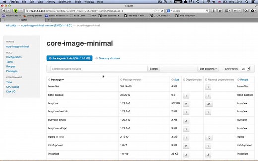 Yocto Project Toaster