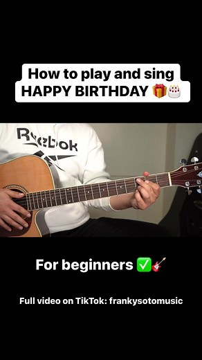 6.8K views · 99 reactions | Learn how to play happy birthday to you on guitar for beginners. You can sing it too! #guitar #guitarist #easyguitarsongs #happybirthday #singing #beginnerguitar #easysongstosing | Franky Soto | Facebook