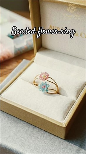 DIY beaded flower ring #shortvideo #diy #shortsfeed