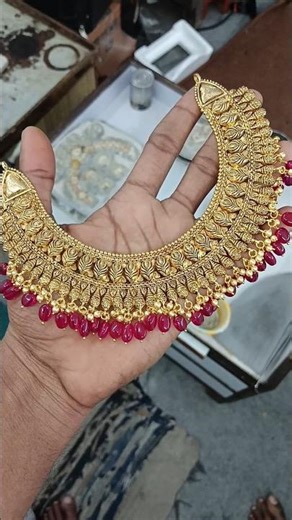 Bride first wear antique necklace available in stock 😍🔥 #shorts #jewellery