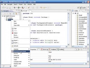 Defining and instantiating an OO metamodel with EMF
