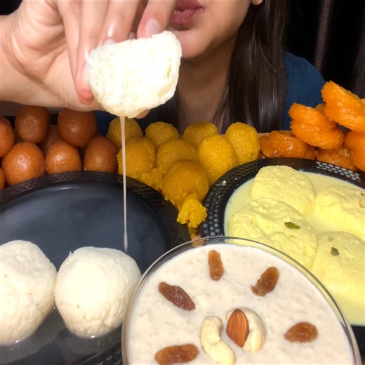 Indian Sweets ASMR Mukbang Eating #IndianSweets #ASMRMukbang #DessertLovers #FoodReels #Viral | SUKU ASMR