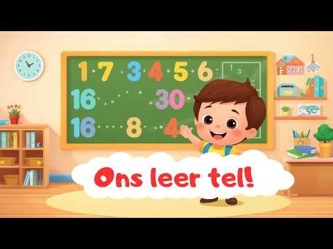 Tel 1–10 | Leer Tel in Afrikaans vir Babas en Peuters | Afrikaanse Tel Liedjie