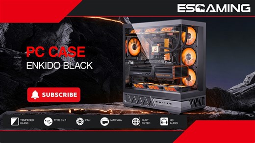 We Built a PURE BLACK Beast Gaming PC! 🖥️ Unboxing the ENKIDO BLACK cases - incredible quality. See the clean aesthetics, smart cable management, and superior airflow in action. 🔥 Shop the ENKIDO series & see full specs: www.esgamingpc.com Need a custom build? Contact us! 📞 86 13724459451 📧 jack@esgamingpc.com #PCBuild #GamingPC #CaseUnboxing #ENKIDO #Esgaming #CustomPC #GamingSetup #Hardware | ESGAMING