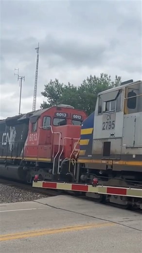 CN 6013 trails 3rd in Duplainville WI #railroad #railfan #railway #train #railways #railfanning