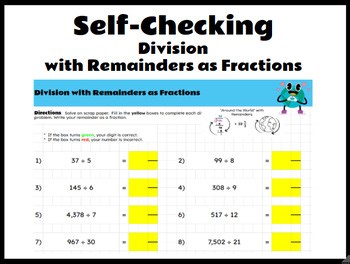 Self-Checking Division with Remainders as Fractions
