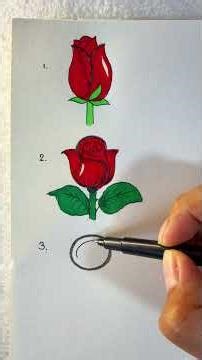 วาดรูปดอกกุหลาบ🌹#วาดรูปกัน #วาดง่าย #วาดรูป #drawing #art #easydrawing #rose
