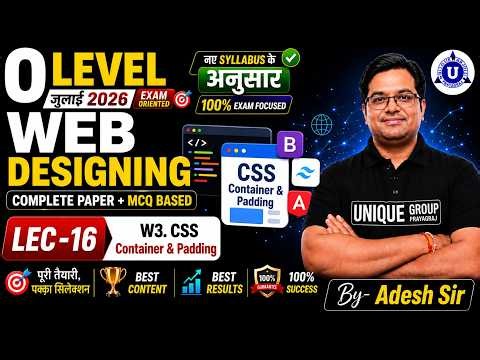 🌐 O LEVEL Crash Course || Web Designing || W3. CSS Container & Padding || LEC - 16