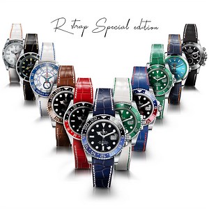 Rolex - R Strap leather watch strap " Special editions" - alligator - Black brown, blue red...