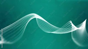 Abstract polygon wave flow with small particles in 4K UHD slow motion video loop.