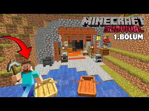 Minecraft Survival'da Keyifli Bir Başlangıç... (MAĞARA YAPTIM!)