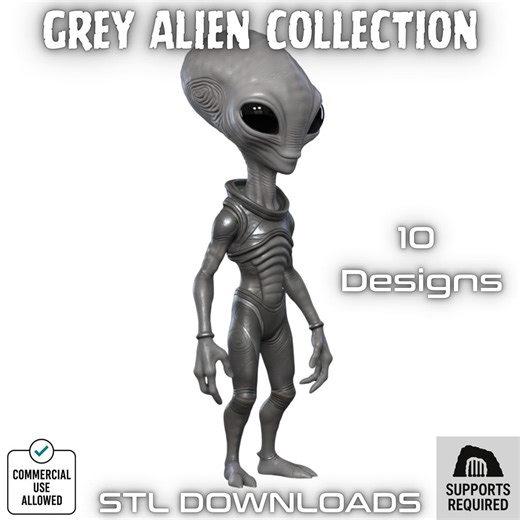 Grey Ascendancy Alien Collection – Sci-fi STL Figurines - STL Downloads - Etsy