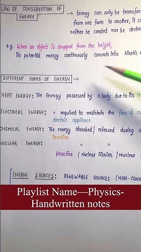 Law of Conservation of Energy Energy || Physics || Lec.14 || Chapter-5 || Work, Power & Energy ||
