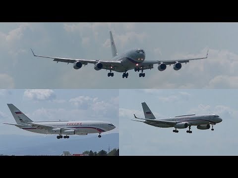 PRESIDENT PUTIN ARRIVAL | IL-96, IL-96PU, Tu-214PU landing at Graz Airport