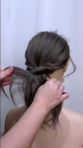 Low-Tied Hair Updo with Trendy Headband Tutorial