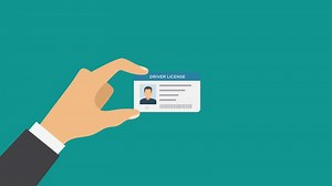 Download animation hand holding driver license card.4k motion graphic for free