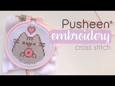🧵 Pusheen DIY Embroidery/Cross-Stitch ☆ (How to)