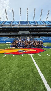 KU Spirit Squad 🤝 the new Booth 🤩🤩🤩 #kufootball #collegecheer #rockchalk #gameday | KU Cheerleading