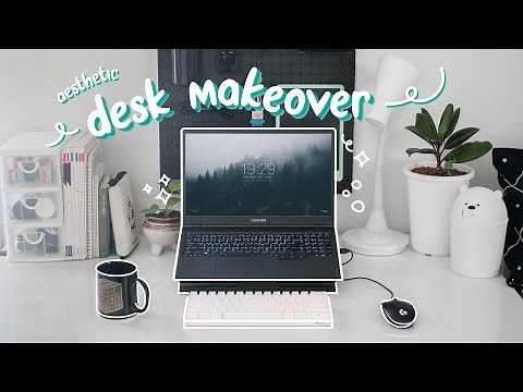 korean inspired desk makeover | white & black and minimal