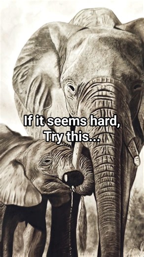 Stop scrolling if you want to learn this... 🐘✨#ArtEducation#CharcoalDrawingTutorial