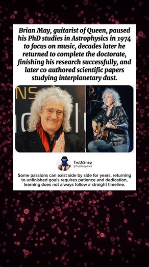 Brian May returned decades later to finish his astrophysics PhD
