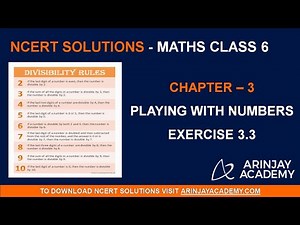 NCERT Solutions for Class 6 Maths Chapter 3 Exercise 3.3 Playing with Numbers
