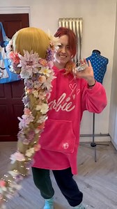 1.3K views · 50 reactions | Making Rapunzel’s huge flower braid wig from tangled!!  the first step in my rapunzel project!! #rapunzel #tangled #rapunzelcosplay #disney #disneyprincess #princess #dress #cosplay #costume #diy #fashion #sewing | Rosie Somerville DIY fashion design | Facebook