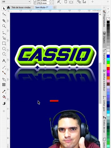 Estilizando Texto en Verde y Azul en CorelDRAW