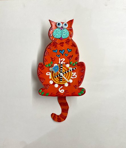 Cat Pendulum Wall Clock With Swinging Tail Cat Lover Gift KITTY-CAT Clock,gift for Her Animal Clock Gift for Cat Lovers Kids Clock - Etsy