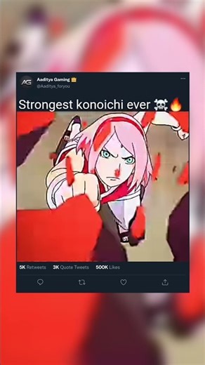 Strongest konoichi ever☠️🔥 #sakura #naruto #anime #shorts