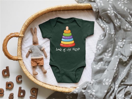 Lord of the Stacking Rings Tolkien Baby Onesie© | Nerdy Baby Shower Gift - Etsy