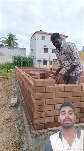 Interlocking Red brick work #interlockbricks #bricklaying #construction