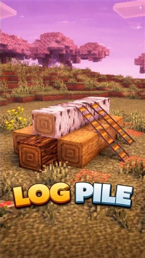 Minecraft Log Pile Design🪓