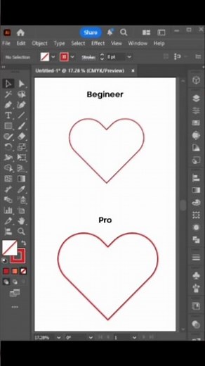How to Create Heart Shape in Adobe Illustrator #illustratortips #graphicdesign