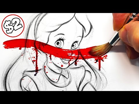 HORROR Artist vs $2 DISNEY Coloring Book ✍️