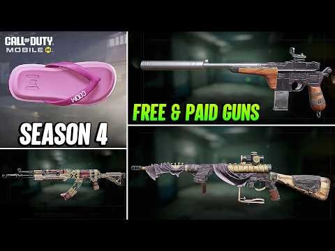 Season 4 All Free & Paid Guns CODM - S4 Skins COD Mobile