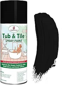 Tub and Tile Spray Paint Black, 450ml*1Pack Bathtub Refinishing Ceramic Spray Paint, DIY Resurfacing Bathroom Sink Countertop- Quick Dry Formula - Ideal for Metal, Wood, Plastic and Ceramic Surfaces