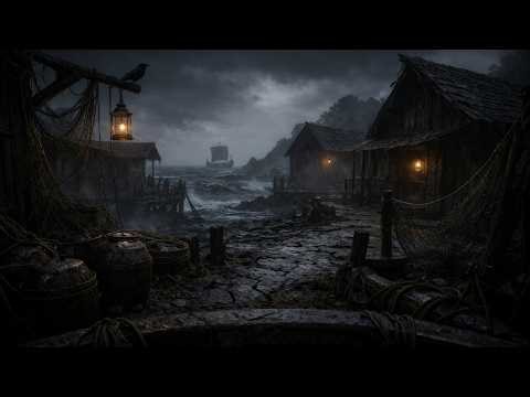Abandoned Fishing Village | Rain & Nature Ambience | Relaxing Fantasy Atmosphere (1 Hour)