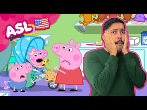 Evie's Broken Toy! 🐤 ASL Peppa Pig Tales 👋 Peppa Pig - Sign Language for Kids