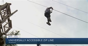 Local universally accessible zip line lets those in wheelchairs fly through the sky