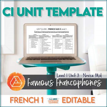 Editable Unit Guide & Lesson Plans | Famous Francophones | French 1
