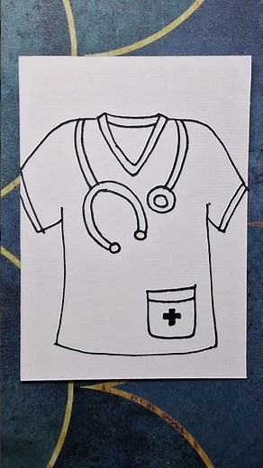 doctor apron drawing, lab coat drawing, how to draw apron