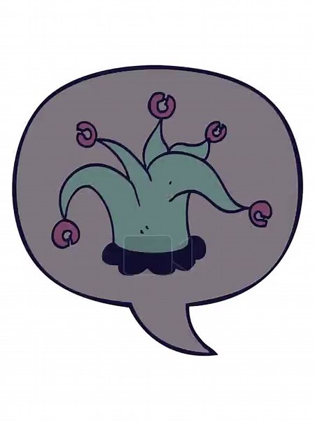 neon light effect animation of cartoon jester hat with speech bubble Stock Video Footage - Alamy