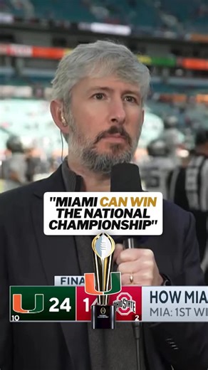 CBS Sports College Football on Instagram: "“If Miami plays the game that it played against Ohio State two more times, then Miami will win the national championship.” - Chip Patterson"