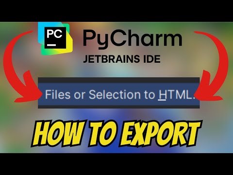 How To EXPORT To HTML A File From PyCharm! [QUCK & EASY]