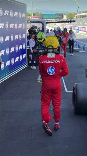 Lewis Hamilton comforts Charles Leclerc after Qualifying in Barcelona