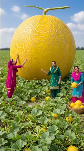 Miniature Melon Shake | Tiny Punjabi Women Make a Giant Drink | Hyper-Realistic Art🍈