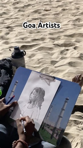 Goa beach| sketch artist | by the beach| benolim | shorts