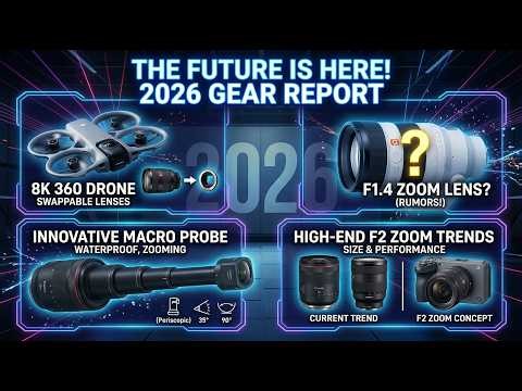 New Camera Tech 2026: Fast F1.4 Zooms, 360 Drones & Waterproof Probe Lenses!
